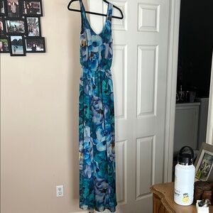 Show Me Your MuMu Blue and White Resort Maxi Dress